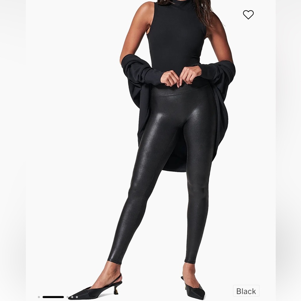 SPANX Black Leather Look Leggings